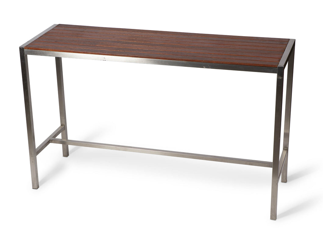 Stainless Steel Dry Bar with Wood Top